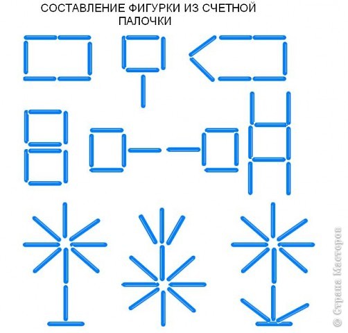 Составить из палочек фигуры. Складывание фигур из счетных палочек. Фигуры из счетных палочек для дошкольников. Геометрические фигуры из счетных палочек для дошкольников. Счётные палочки задания для дошкольников.