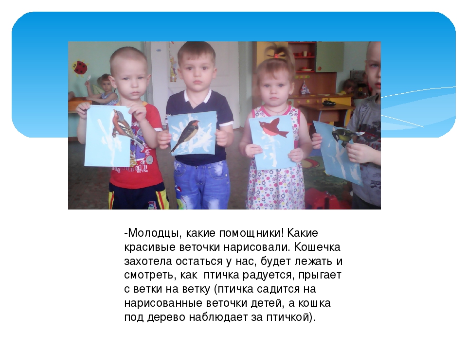 Презентация занятия в первой младшей группе "Веточка для птички"