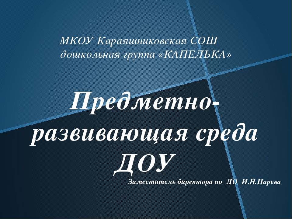 Презентация к статье "Предметно-развивающая среда ДОУ"