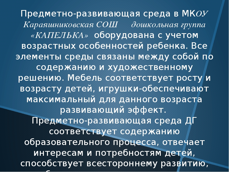 Презентация к статье "Предметно-развивающая среда ДОУ"