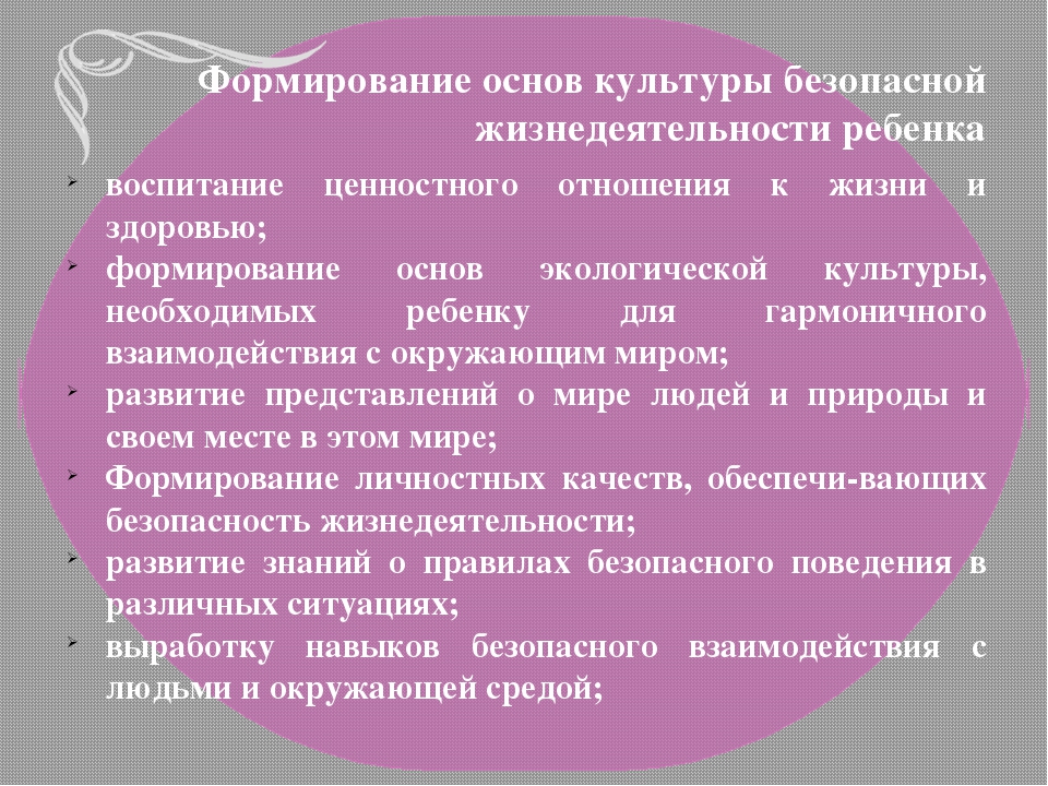 Общая культура безопасности. Выработка основ культуры безопасных взаимоотношений. Основа формирования культуры. Золотое правило безопасности жизнедеятельности. Объекты культуры в воспитание.