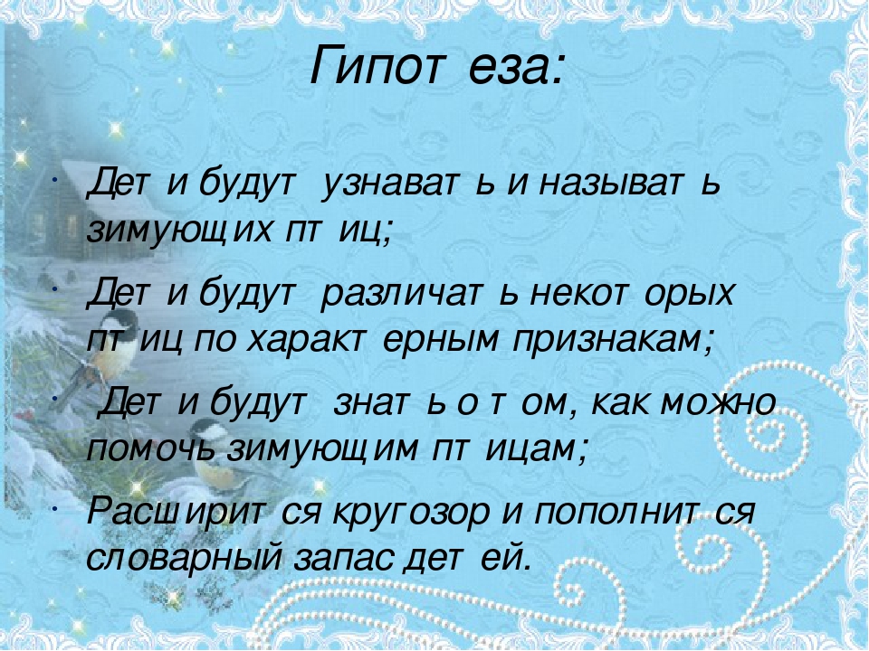 Презентация проекта "Птицы зимой" вторая младшая группа раннего возраста