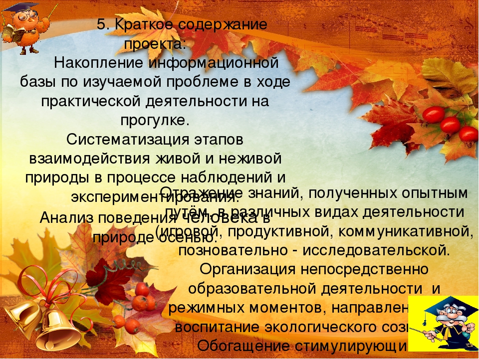 Презентация проекта "Разноцветная осень" в средней группе детскогосада