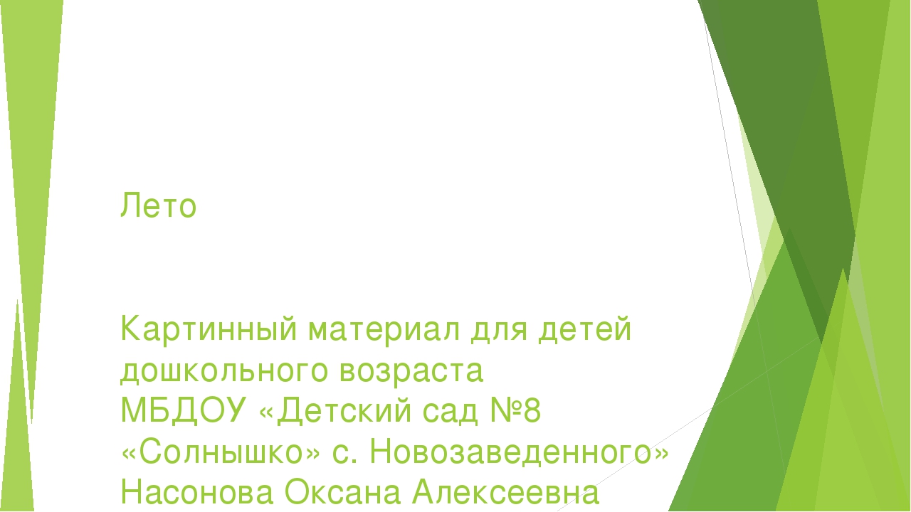 Презентация для дошкольников "Лето"