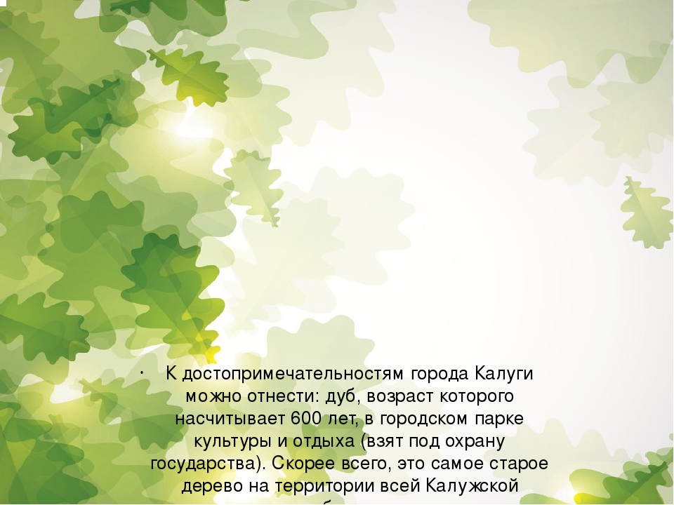 Презентация для дошкольников "Расскажите детям о дубе"