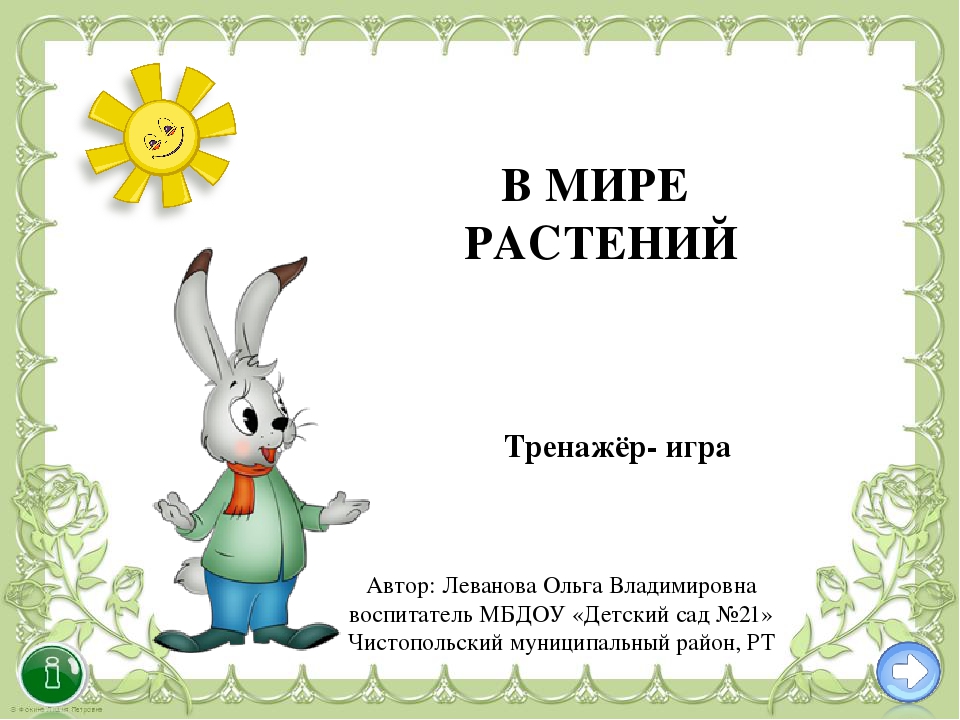 Тренажёр- игра по ознакомлению с окружающим на тему " В мире растений"