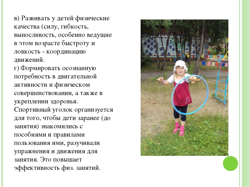 Презентация «Создание предметно - развивающего пространства, способствующего физическому развитию личности ребёнка в подготовительной группе ДОО»