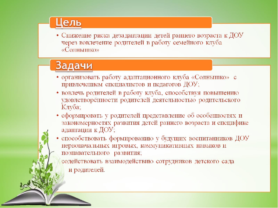 Презентация "Детско-родительский адаптационный клуб "Солнышко""