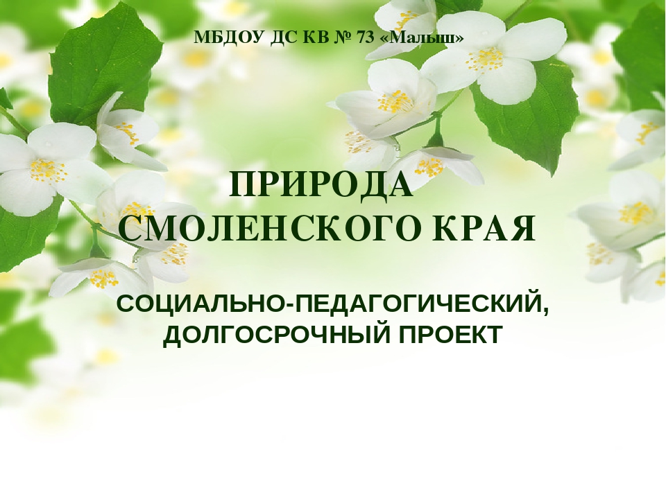Социально-педагогический проект "Природа Смоленского края"