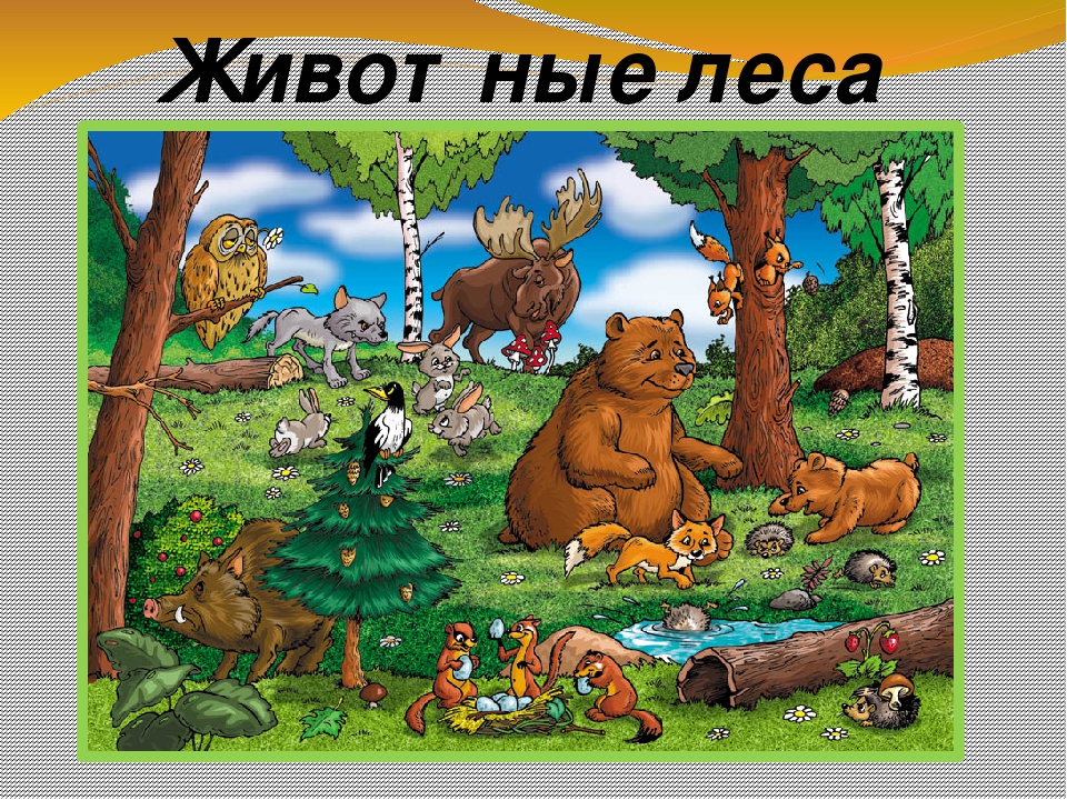 Презентация для детей "Животные леса" с гиперссылками.