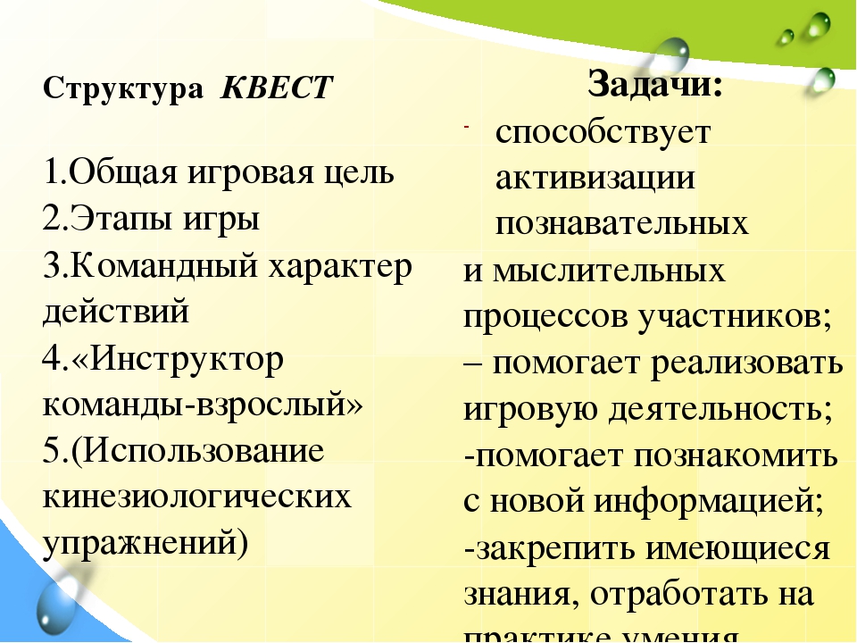 Презентация на тему "Мастер класс по Квест игре".