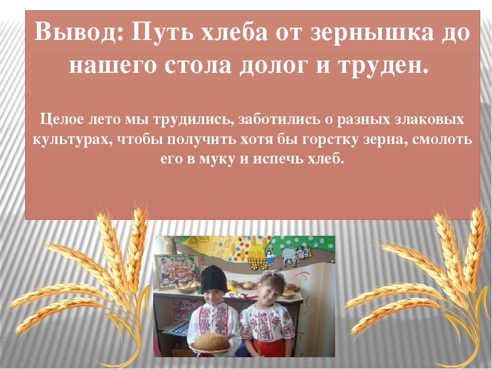 Презентация на тему "Хлеб - всему голова"