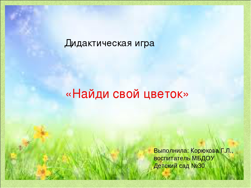 Дидактическая игра "Найди свой цветок"