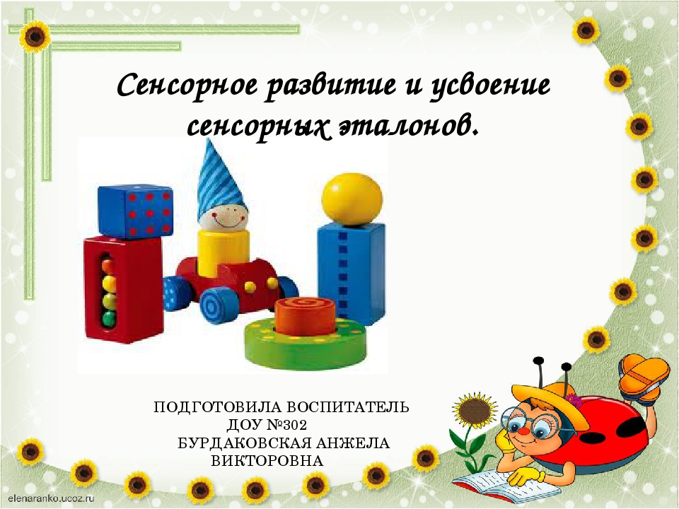 Презентация "Сенсорное развитие и усвоение сенсорных эталонов."