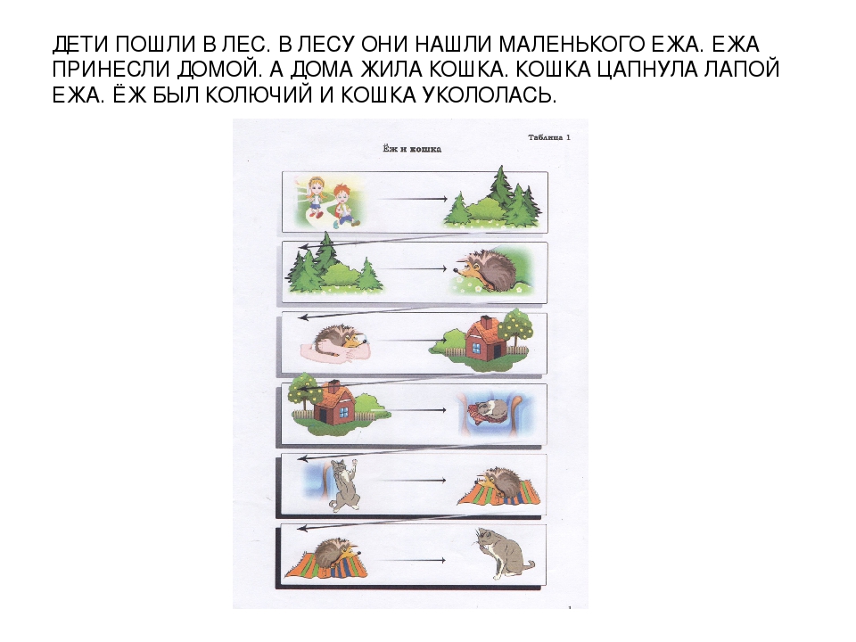 Во вторник еж принес на 3. Рассказ цепной структуры продукты питания.