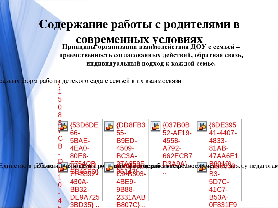 Презентация на тему: "Интерактивные формы работы с родителями в ДОУ"