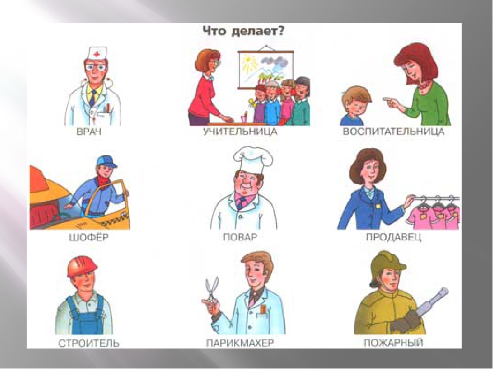 Презентация к занятию о профессиях