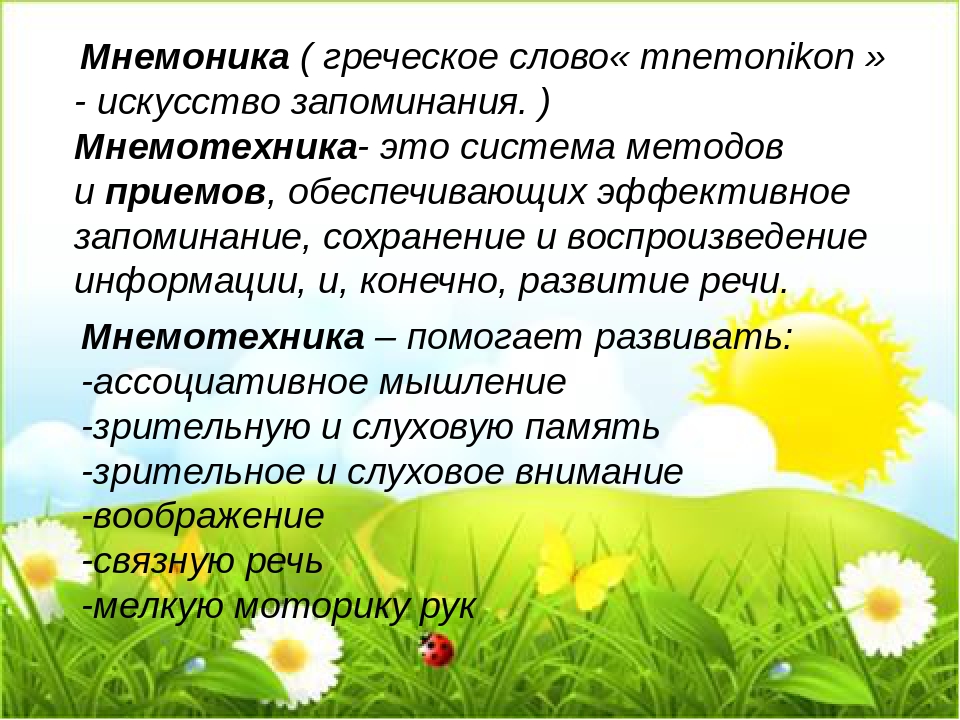 Использование мнемотехники в развитии связной речи дошкольников.