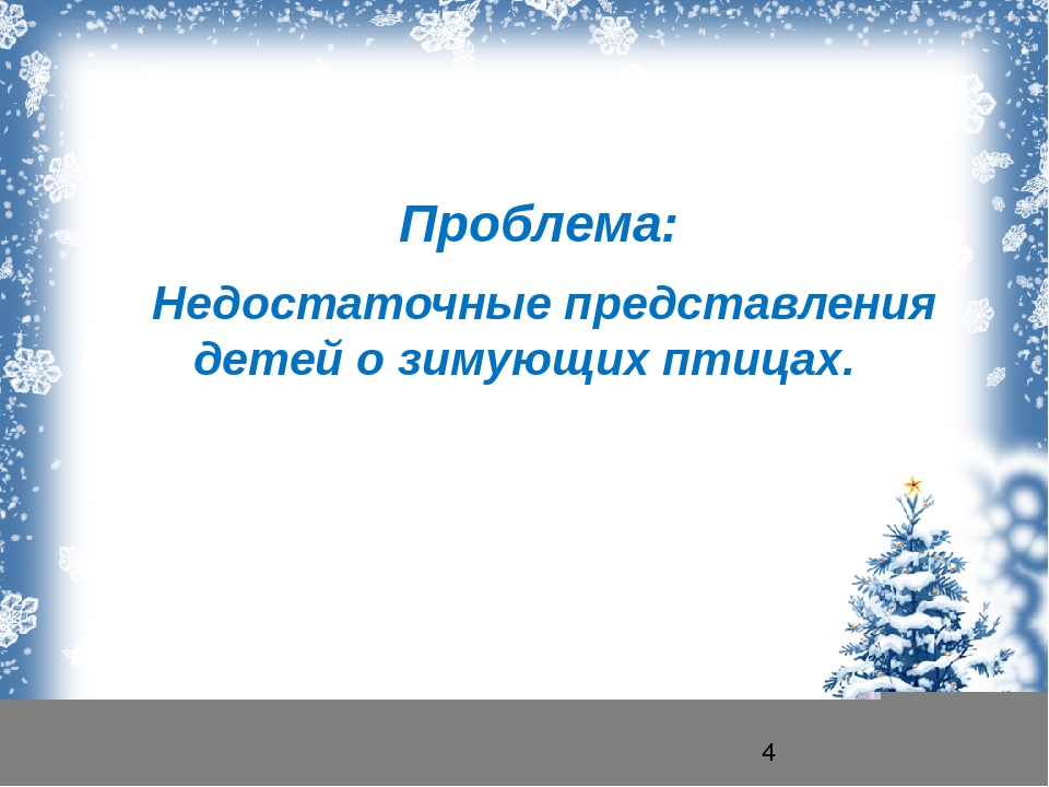 Презентация "проект зимующие птицы" для средней группы