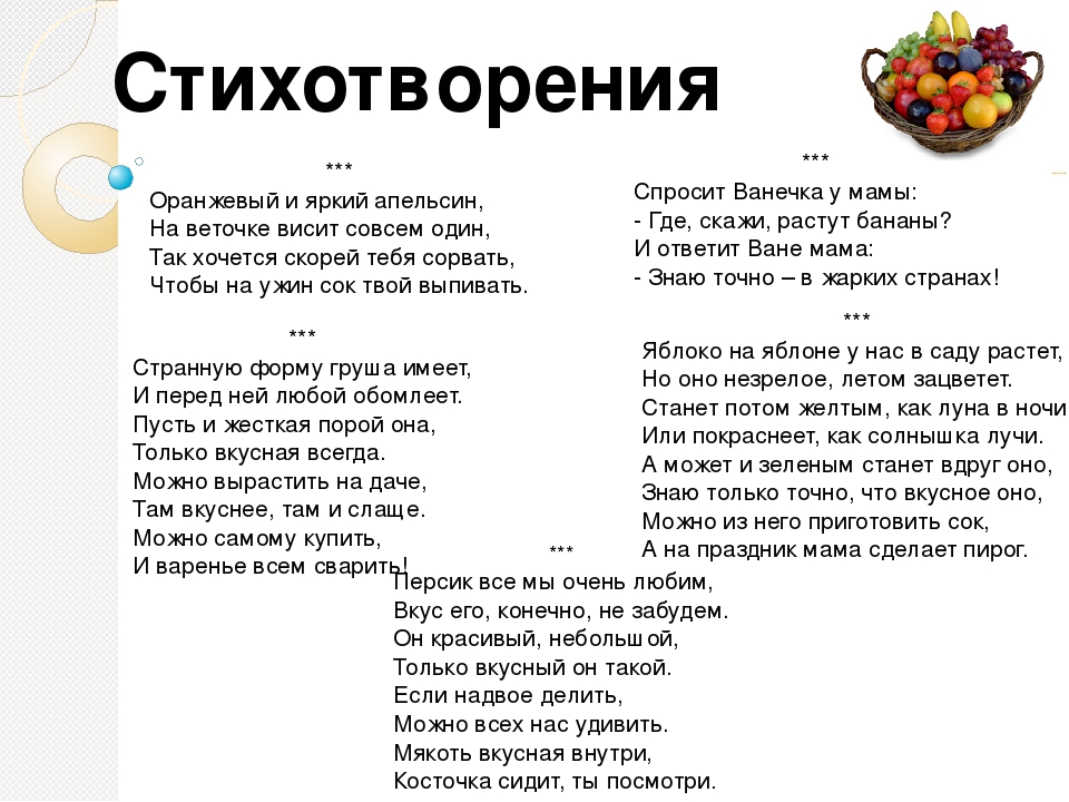 Презентация для занятия с дошкольниками "Фрукты"