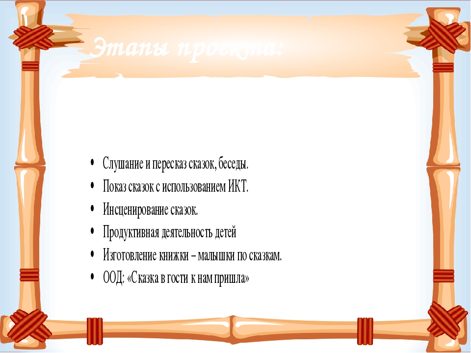 Презентация проекта по нравственному воспитанию детей дошкольного возраста "Сказка в гости к нам пришла"