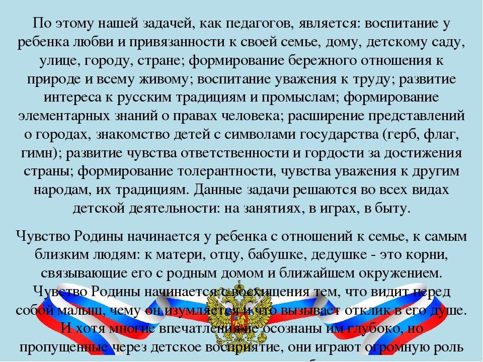 Воспитание чувства патриотизма у дошкольников 