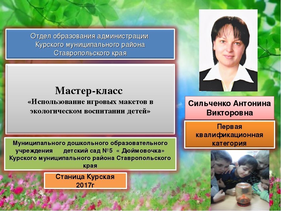 Мастер-класс «Использование игровых макетов в экологическом воспитании детей»