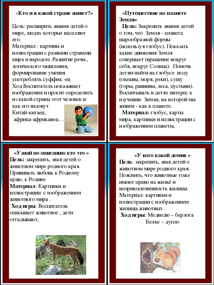 Картотека игр по патриотическому воспитанию для старшего дошкольного возраста