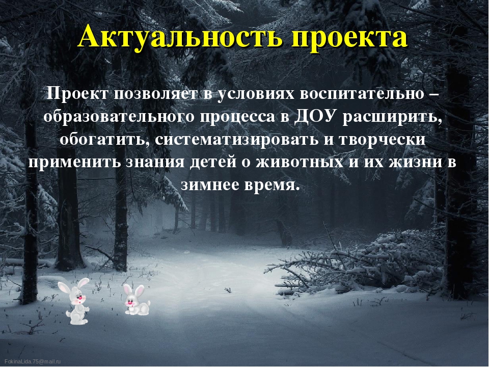 Презентация проекта "Тайны зимнего леса"