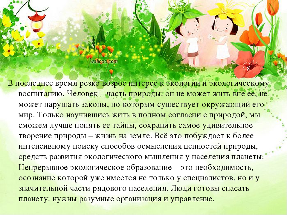 Экологическое воспитание дошкольников средствами дидактической игры