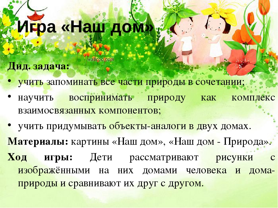Экологическое воспитание дошкольников средствами дидактической игры