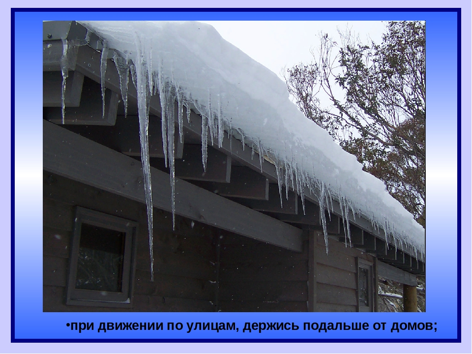 Презентация по безопасности "Осторожно, сосульки!"