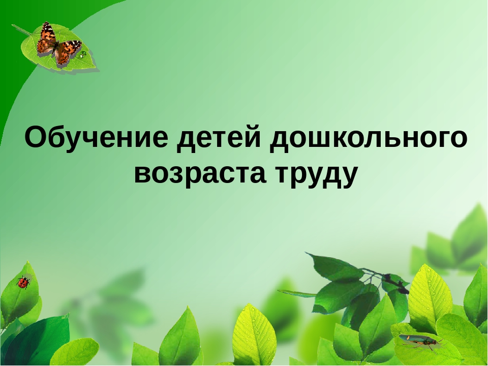 Презентация на тему "Обучение детей дошкольного возраста труду"