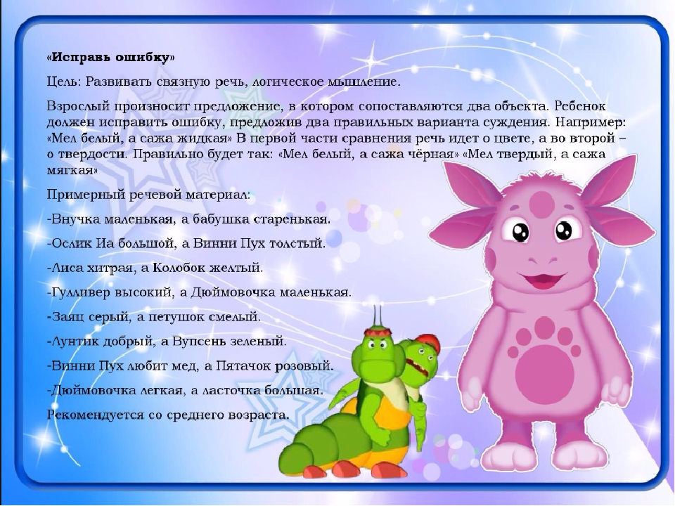 Игры для детей дошкольного возраста по развитию речи, творческого мышления, воображения дошкольников с использованием элементов ТРИЗ технологии