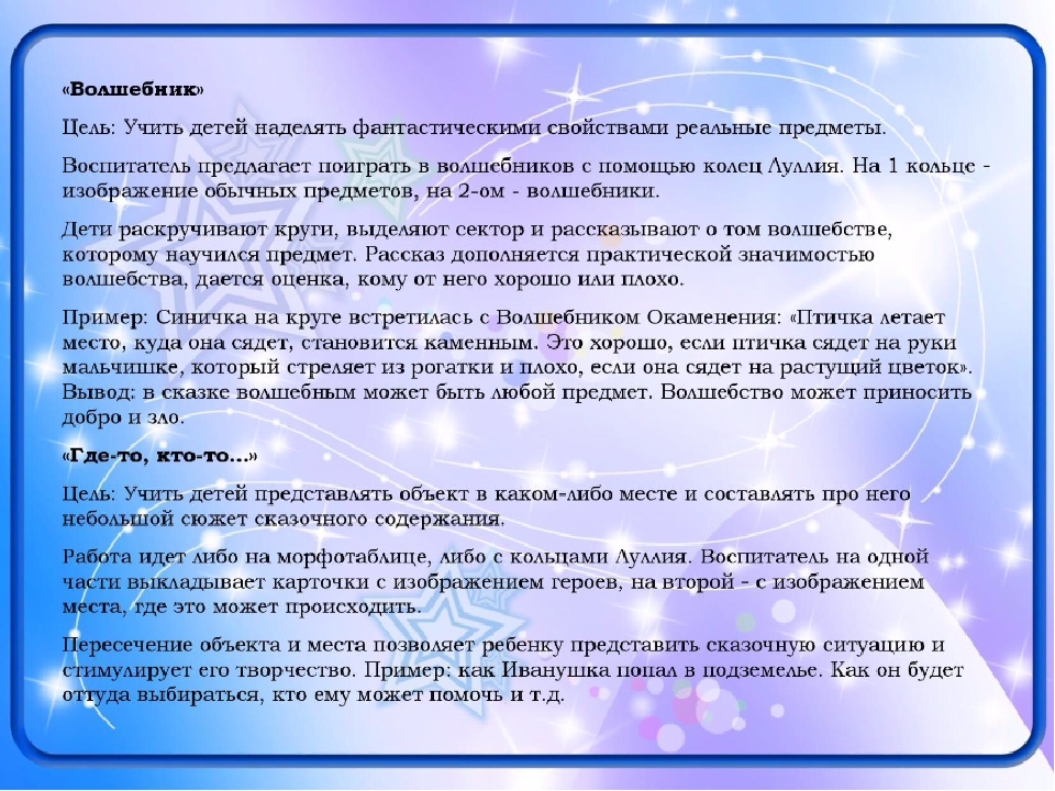 Игры для детей дошкольного возраста по развитию речи, творческого мышления, воображения дошкольников с использованием элементов ТРИЗ технологии
