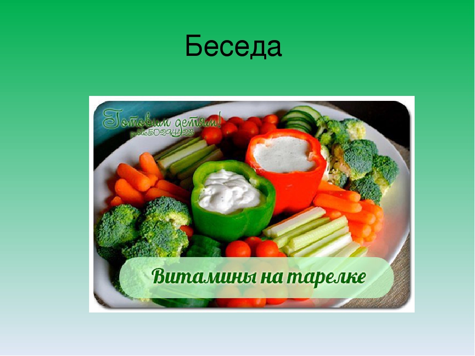Занятие-презентация " Витамины на тарелке"