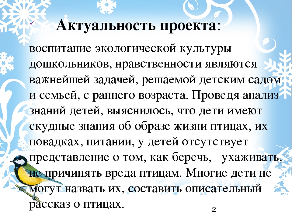 Проект в группе раннего возраста птицы