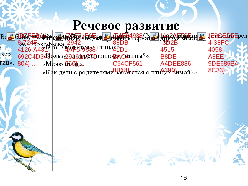 Развитие речи птицы старшая группа