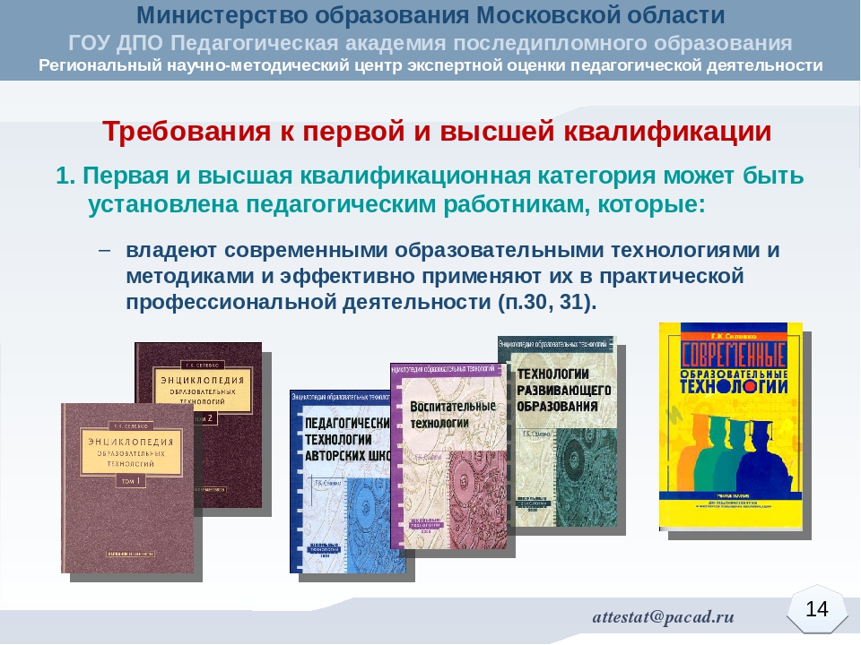 Методика проведения экспертной оценки уровня квалификации педагогических работников Московской области