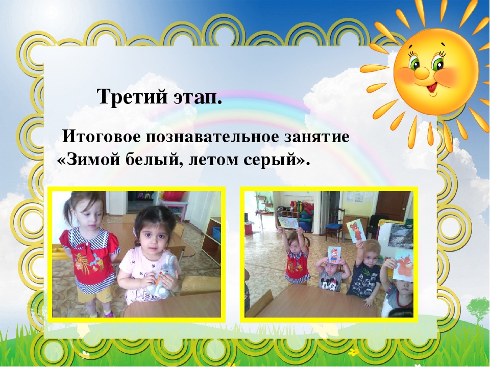 Проектная деятельность детей первой младшей группы "Зимой белый, летом серый"