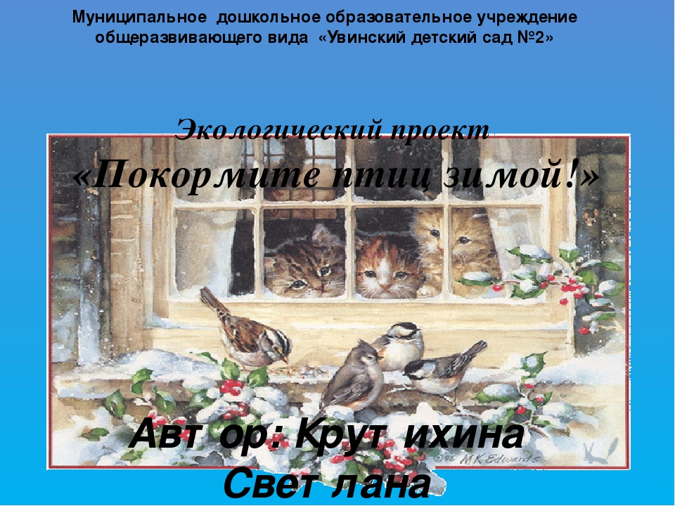Презентация по экологии " покормите птиц зимой