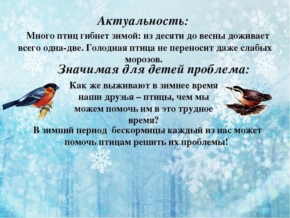 Презентация по экологии " покормите птиц зимой