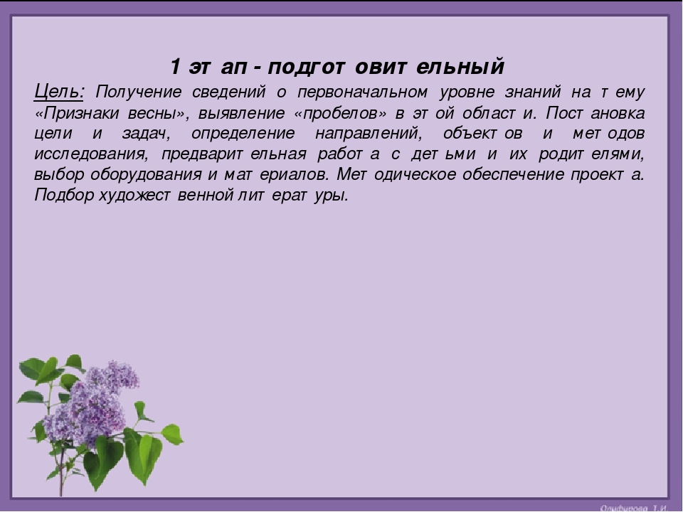 Исследовательско - творческий проект "Весна"