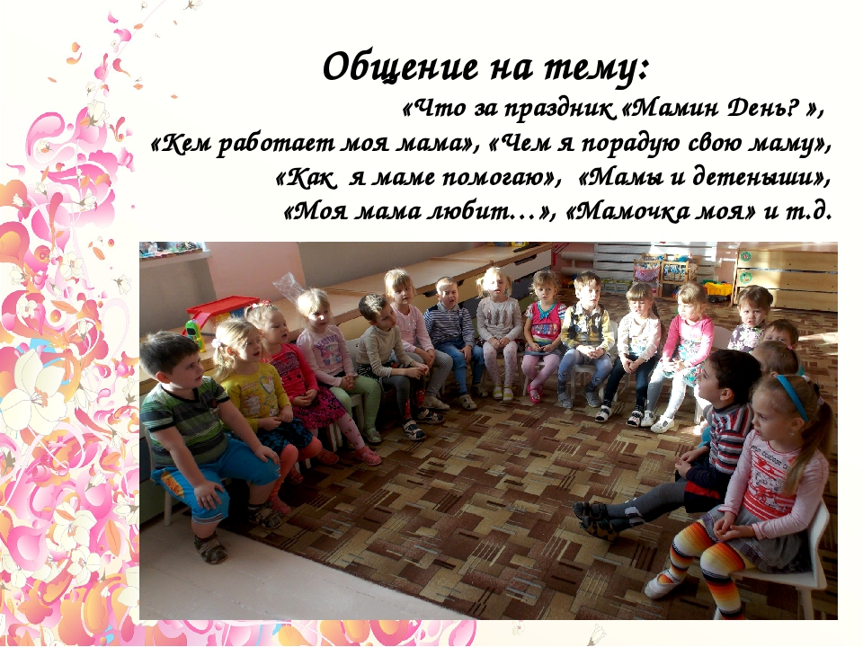 Презентация проекта в старшей группе «Мама – главное слово»