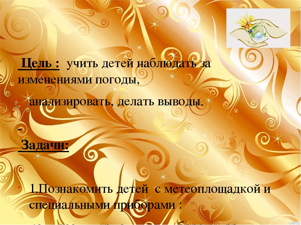 Презентация проекта" Юный метеоролог"