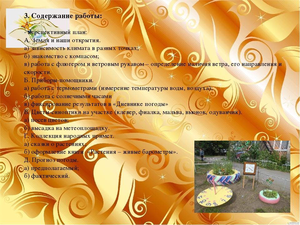 Презентация проекта" Юный метеоролог"