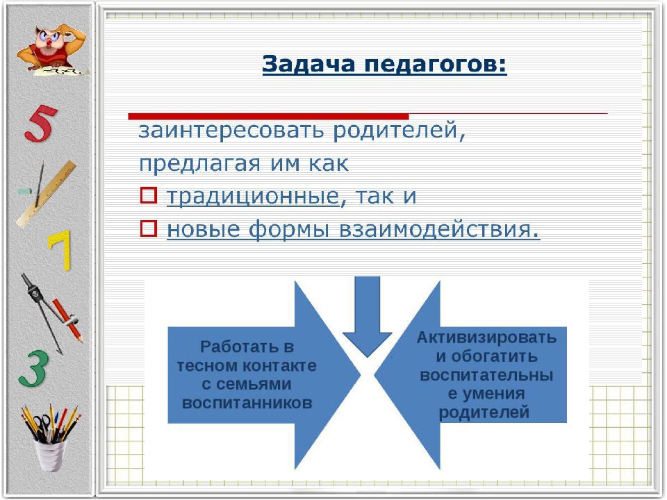 Связь дошкольного учреждения и семьи по математическому развитию ребенка