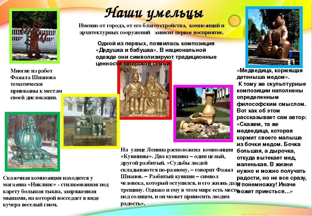 Презентация для детей "Достопримечательности родного города Заинск"