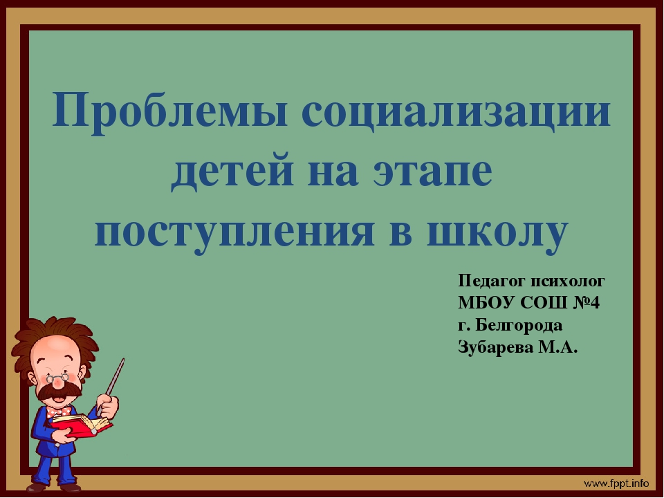 Проблемы социализации детей на этапе поступления в школу