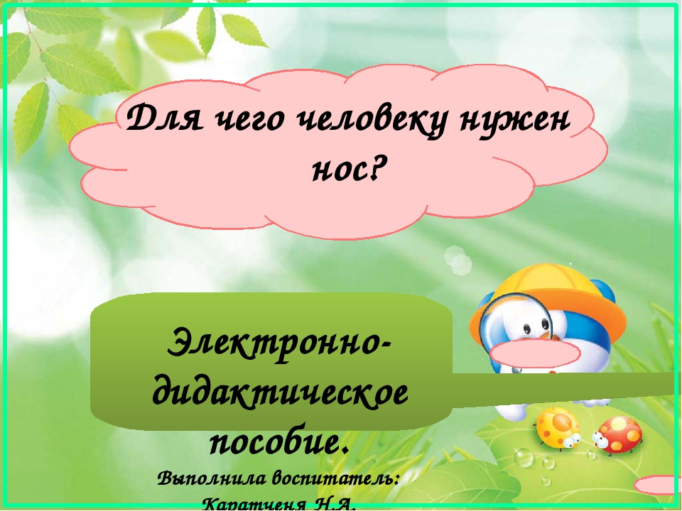 Электронно-дидактическое пособие "Для чего человеку нужен нос?"